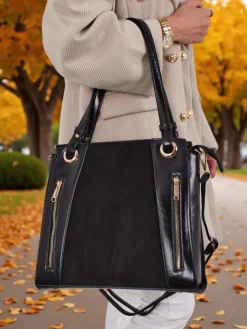 Torebka damska shopper eko skórzana Silent Raven