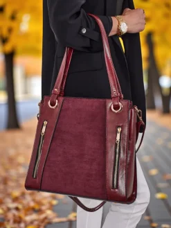 Torebka damska shopper eko skórzana Silent Raven