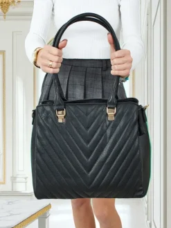 Torebka damska shopper eko skórzana z tłoczeniem Corvella