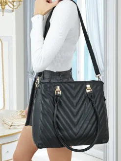 Torebka damska shopper eko skórzana z tłoczeniem Corvella