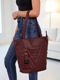 Torebka damska shopper eko skórzana z tłoczeniem Raven Drift