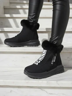 Valentina Czarne Botki Z Futerkiem