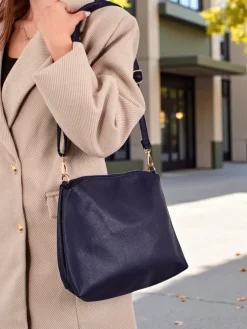 Wysoka torebka damska shopper 2 częściowa eko skórzana Hollow Grace