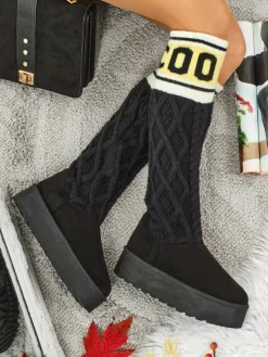 Wysokie buty a'la śniegowce damskie z cholewką Anane