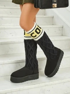 Wysokie buty a'la śniegowce damskie z cholewką Anane