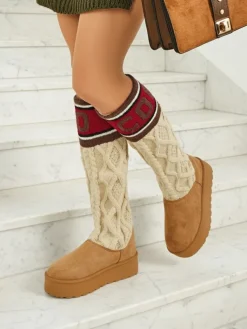 Wysokie buty a'la śniegowce damskie z cholewką Anane