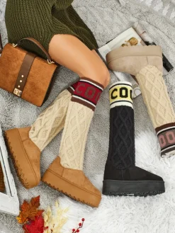 Wysokie buty a'la śniegowce damskie z cholewką Anane