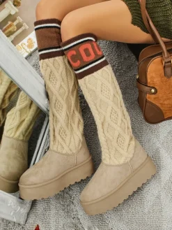 Wysokie buty a'la śniegowce damskie z cholewką Anane