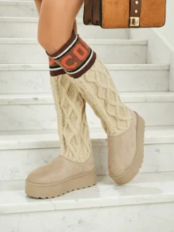 Wysokie buty a'la śniegowce damskie z cholewką Anane