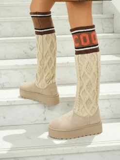 Wysokie buty a'la śniegowce damskie z cholewką Anane