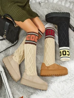 Wysokie buty a'la śniegowce damskie z cholewką Anane