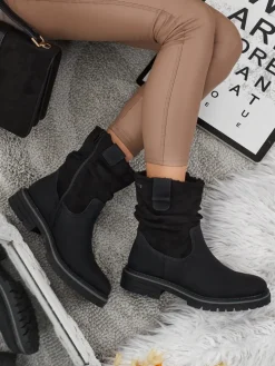 Wyższe botki damskie eko zamszowe Liora