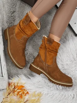 Wyższe botki damskie eko zamszowe Liora