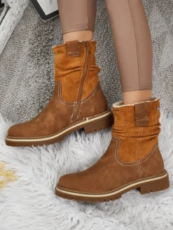 Wyższe botki damskie eko zamszowe Liora