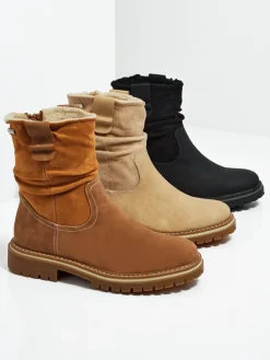 Wyższe botki damskie eko zamszowe Liora