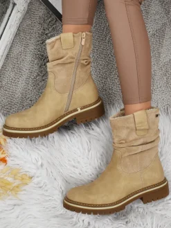 Wyższe botki damskie eko zamszowe Liora