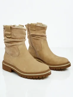 Wyższe botki damskie eko zamszowe Liora