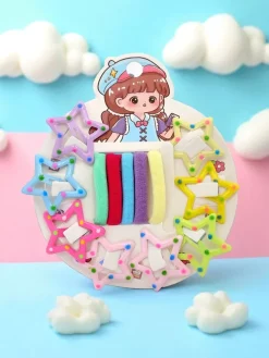 Zestaw kolorowych spinek i gumek do włosów dla dzieci