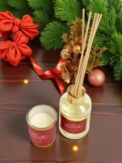 Zestaw: Świąteczne pałeczki zapachowe i świeca Merry Christmas