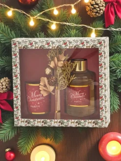 Zestaw: Świąteczne pałeczki zapachowe i świeca Merry Christmas