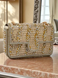 Złota Torebka Elegancia Fiori